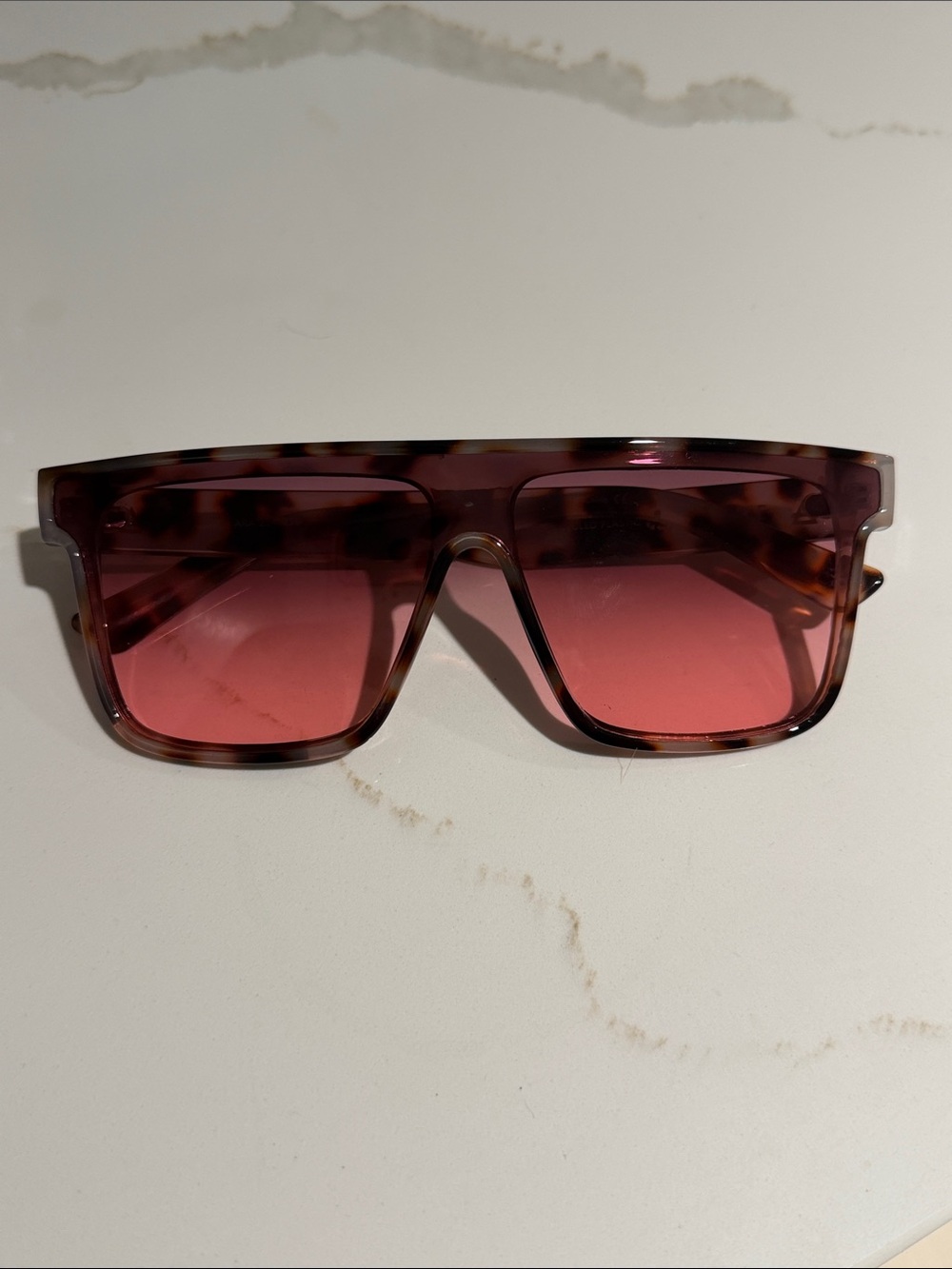 Women’s Pink Tortoiseshell Shield Sunglasses